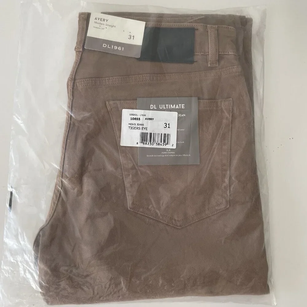DL1961 Avery Modern Straight Jeans Men's brown denim jeans size 31x34